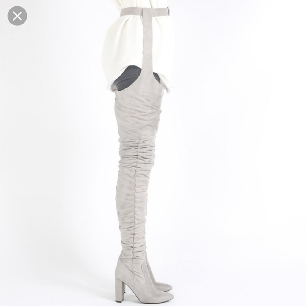 Grey Chap Style Boots
